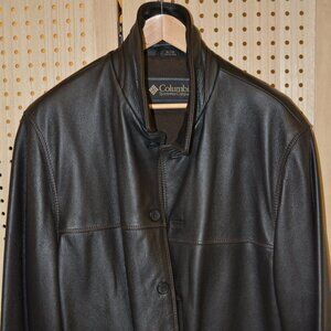 ( MEN ) COLUMBIA BROWN LEATHER SPORT JACKET SIZE XL